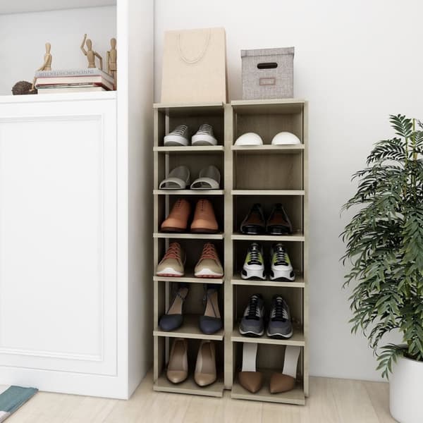 Skohyllor 2 st sonoma-ek 27,5x27x102 cm