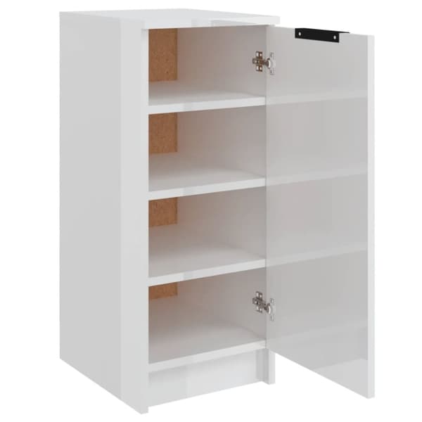 skoskab 30x35x70 cm konstrueret træ hvid højglans