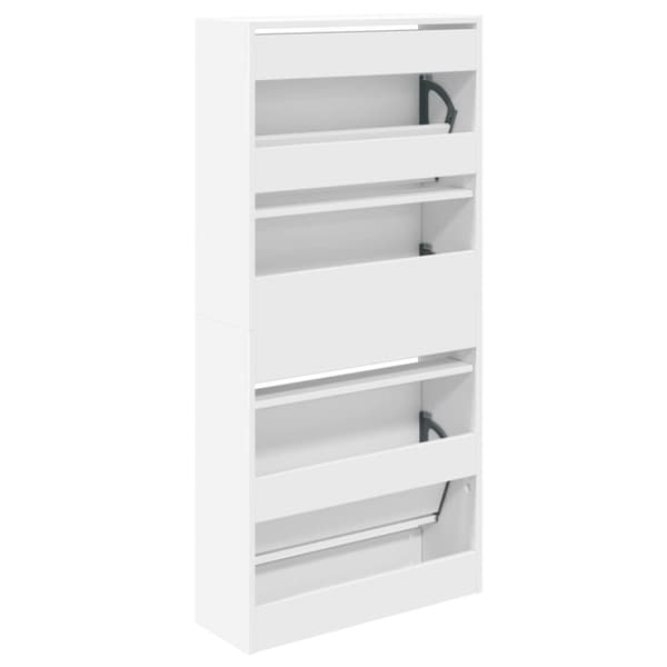 skoreol 60x21x125,5 cm konstrueret træ hvid