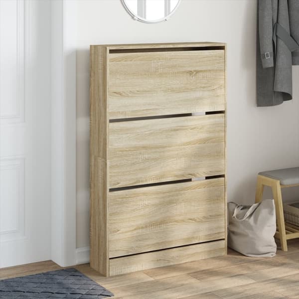 skoreol 80x21x125,5 cm konstrueret træ sonoma-eg