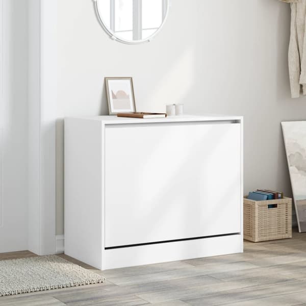 Skohylla vit 80x42x69 cm konstruerat trä