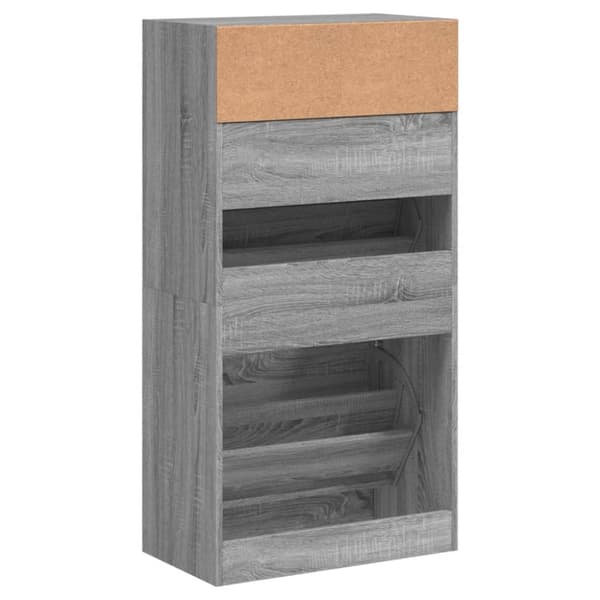 skoreol 60x34x116 cm konstrueret træ grå sonoma-eg