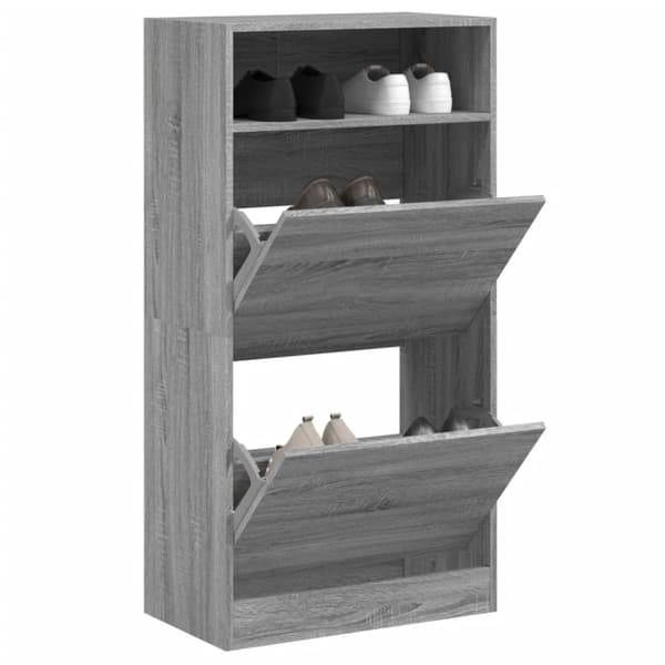 skoreol 60x34x116 cm konstrueret træ grå sonoma-eg