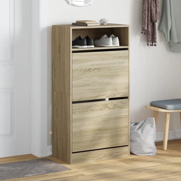 skoreol 60x34x116 cm konstrueret træ sonoma-eg