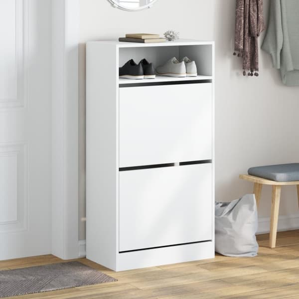 skoreol 60x34x116 cm konstrueret træ hvid