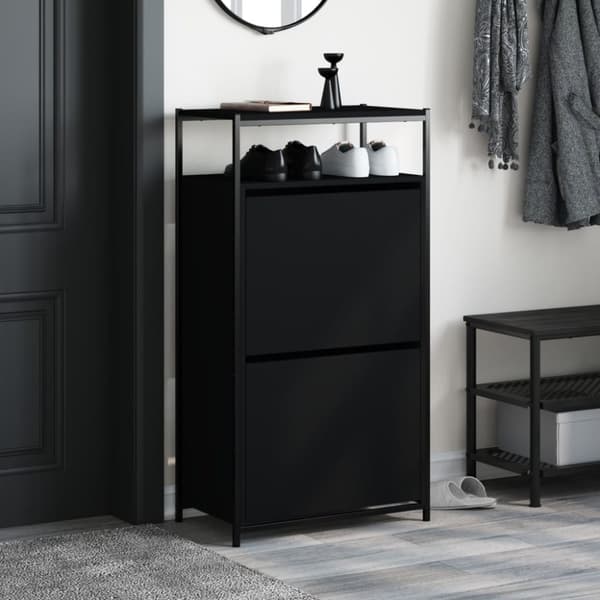 skoreol 60x34x112 cm konstrueret træ sort