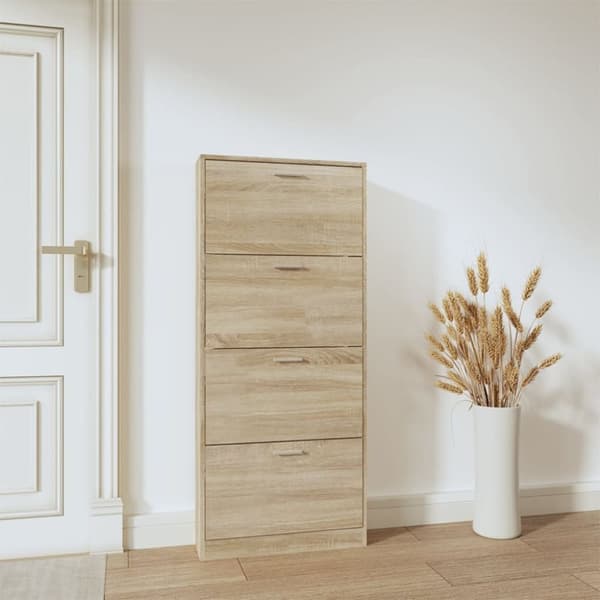 skoskab 59x17x150 cm konstrueret træ egetræ