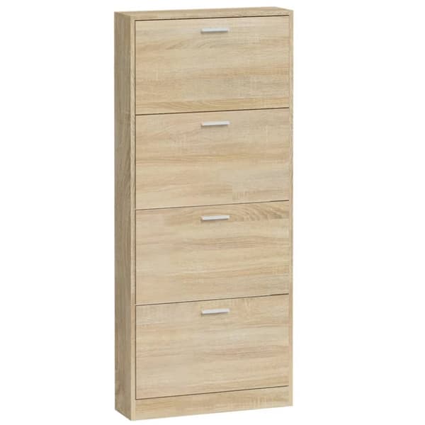 skoskab 59x17x150 cm konstrueret træ egetræ