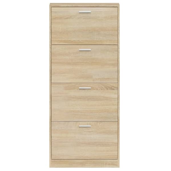 skoskab 59x17x150 cm konstrueret træ egetræ