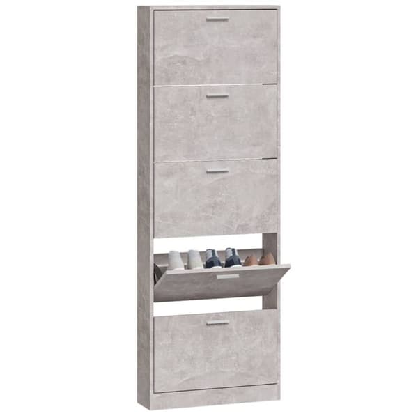 skoskab 59x17x169 cm konstrueret træ betongrå
