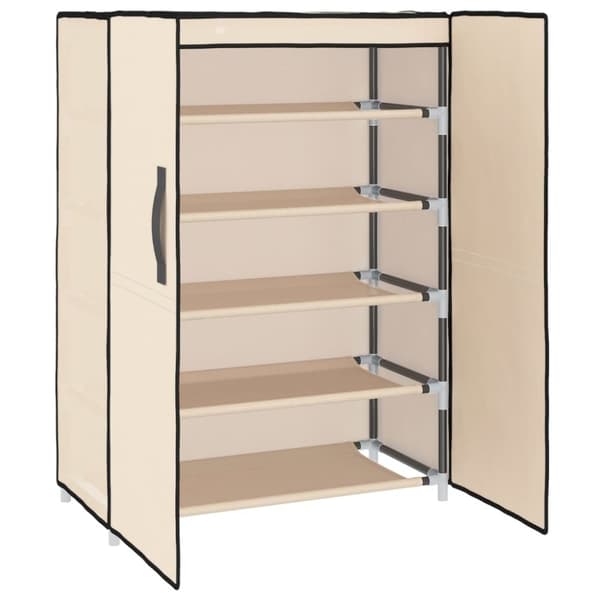 skoskab 60x28x90 stof cremefarvet
