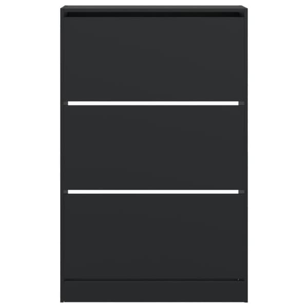 Skohylla svart 80x21x125,5 cm konstruerat trä