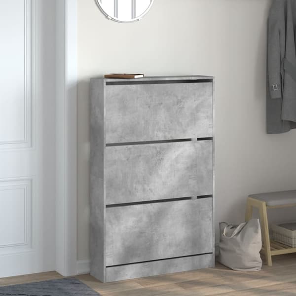 skoreol 80x21x125,5 cm konstrueret træ betongrå
