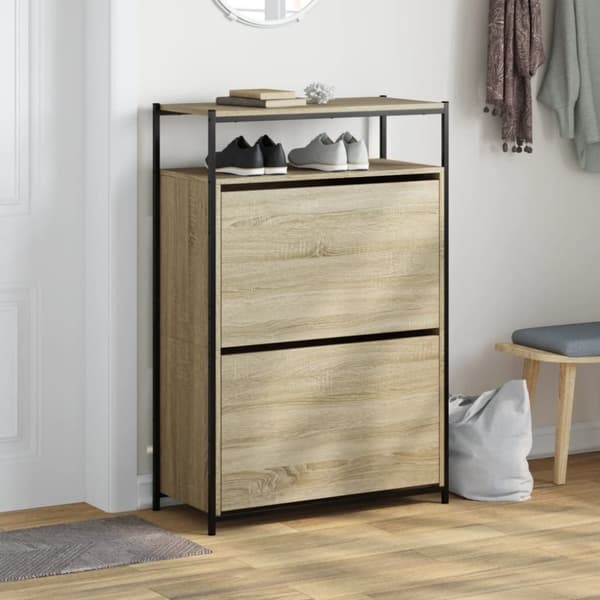 Skohylla sonoma-ek 75x34x112 cm konstruerat trä