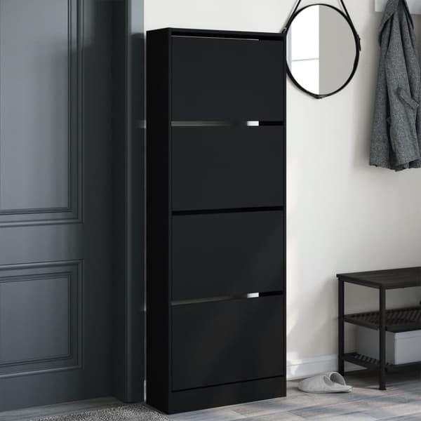 skoreol 60x21x163,5 cm konstrueret træ sort