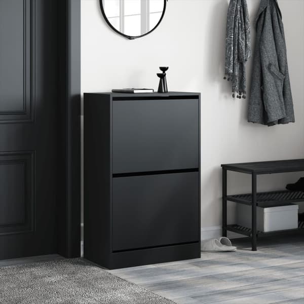 skoreol 60x34x96,5 cm konstrueret træ sort
