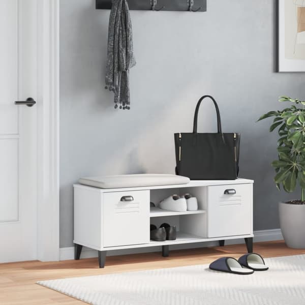 skobænk VIKEN 106x35x45 cm konstrueret træ hvid