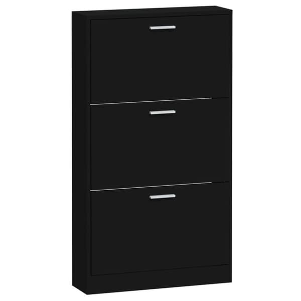 skoskab 59x17x108 cm konstrueret træ sort