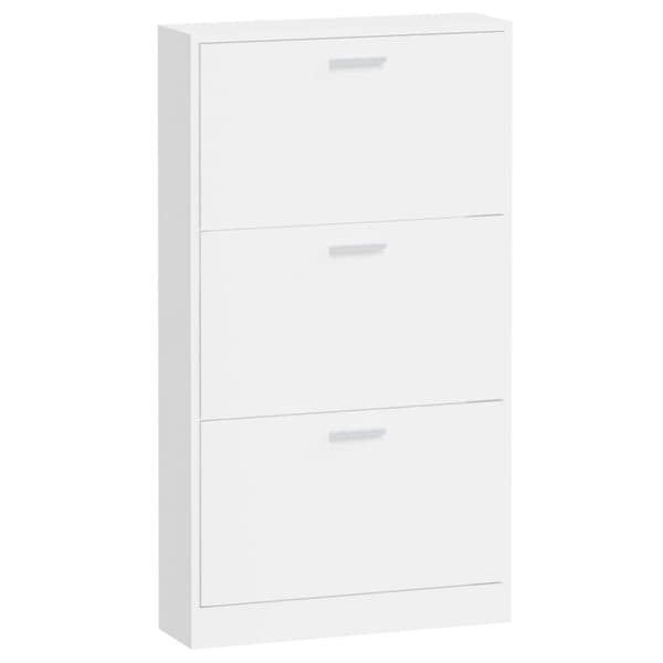 skoreol 59x17x108 cm konstrueret træ hvid højglans