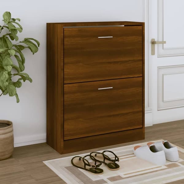 Kenkäkaappi ruskea tammi 63x24x81 cm tekninen puu