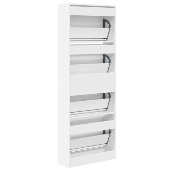 Skohylla vit 60x21x163,5 cm konstruerat trä