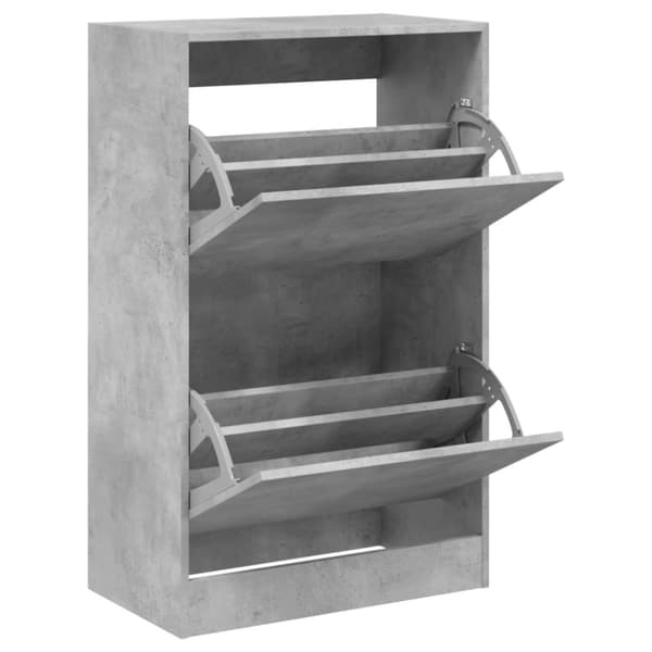Skohylla betonggrå 60x34x96,5 cm konstruerat trä
