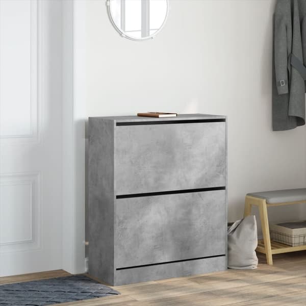 Skohylla betonggrå 80x34x96,5 cm konstruerat trä