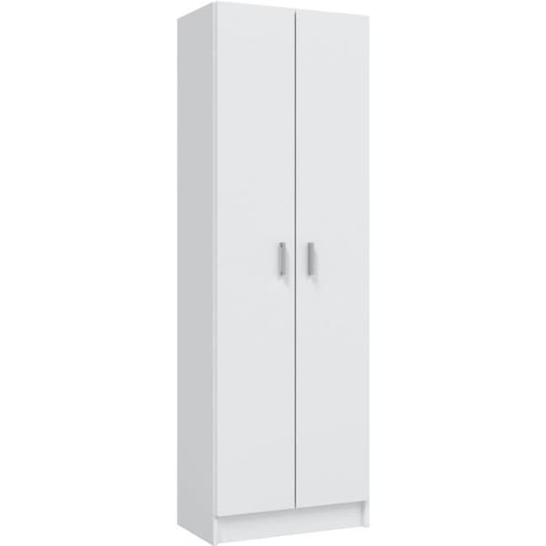 Skoförvaringsskåp - entrémöbel - 2 dörrar med hyllor - L 59 x D37 x H 180 cm - Basic