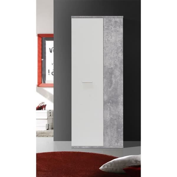 MISCA skoskåp - Modern betongeffekt och matt vit stil - L 69 cm