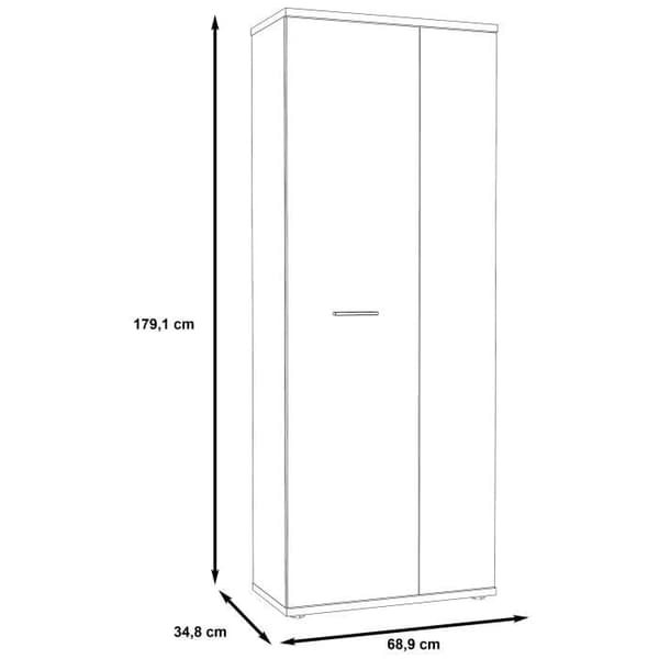 MISCA skoskåp - Modern betongeffekt och matt vit stil - L 69 cm