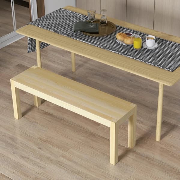 Rootz polstrede bænke - Træbænk - Køkkenbænk - Massivt træ - 3-personers bænk - Fyrretræ - Naturlig - 120 Cm X 33 Cm X 45 Cm