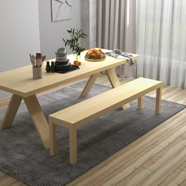 Rootz-pehmustetut penkit - Tila 3 hengelle - Enintään 330 kg - Mänty - Luonnollinen -175 x 33 x 45 cm