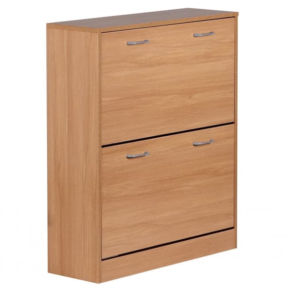 Rootz Modern Skohylde - Skobeholder - Opbevaringsskab - Klare linjer - Rummelige rum - Bøg farve - 75 cm x 87 cm x 24 cm