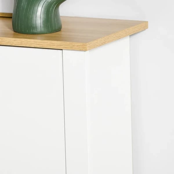 Rootz-kenkäkaappi - Kenkäteline - Kenkäsäilytys - 2 lokeroa - 12 paria kenkiä - Lastulevy - Valkoinen-luonnollinen - 72 cm X 26 cm X 80 cm