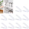 Miniatyrbild 1 av 4: YUENFONG 10-pack justerbar skohylla, 3 höjdnivåer, platsbesparande, halkfri plastskohylla, vit
