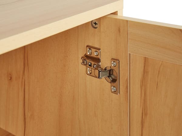 Skänk med 2 Rottingdörrar Ljust trä Konstruerat Trä med Hylla Boho-stil Sideboard Hall Vardagsrum Sovrum