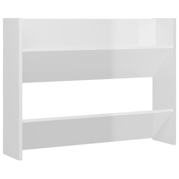 vidaXL væghængte skoskabe 2 stk. 80x18x60 cm spånplade hvid højglans -  Skoopbevaring