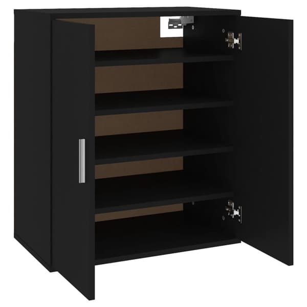 vidaXL Skoskåp svart 60x35x70 cm spånskiva -  Skoställ & skohyllor