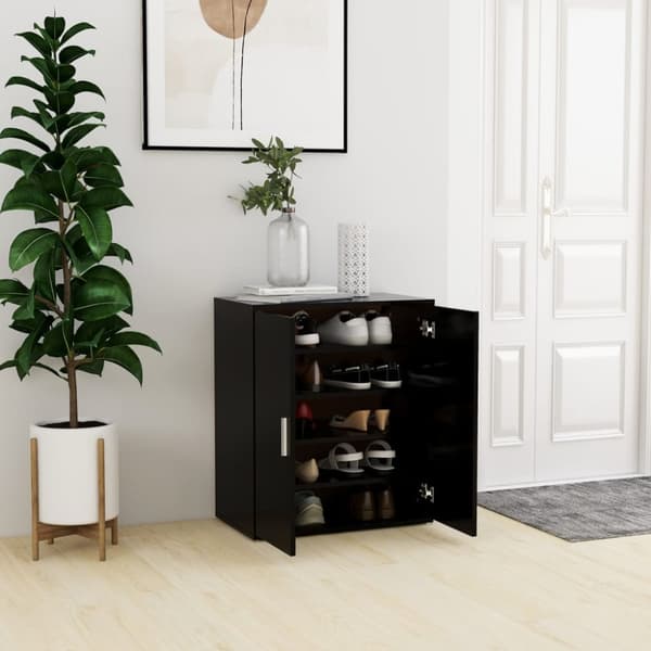 vidaXL Skoskåp svart 60x35x70 cm spånskiva -  Skoställ & skohyllor