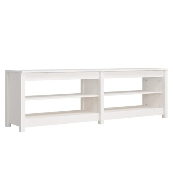 vidaXL skobænk 160x36,5x50 cm massivt fyrretræ hvid - Skoopbevaring