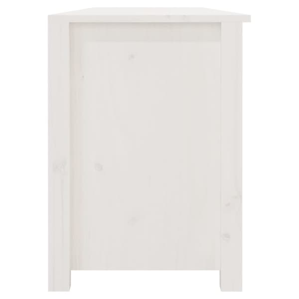 vidaXL skobænk 160x36,5x50 cm massivt fyrretræ hvid - Skoopbevaring