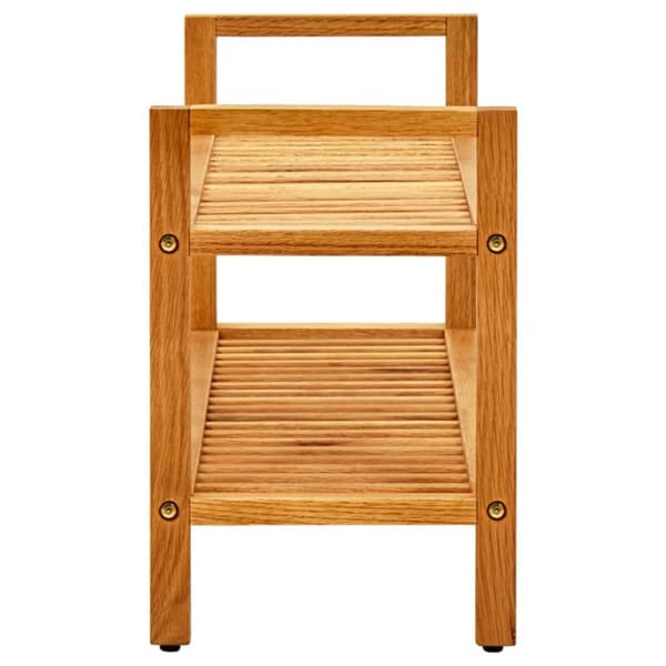 vidaXL skostativ med 2 hylder 100x27x40 cm massivt egetræ - Skoopbevaring