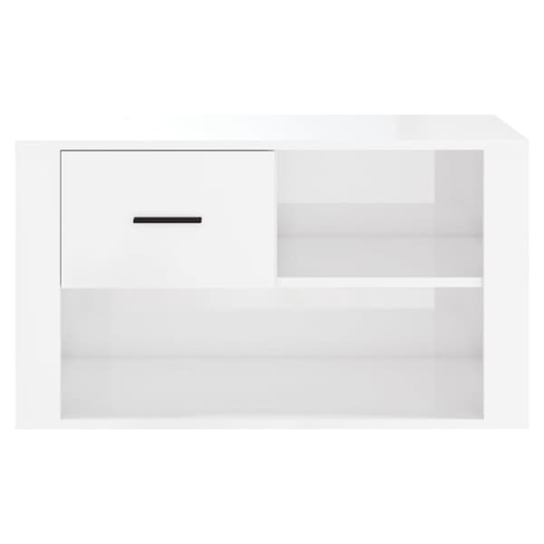vidaXL skoreol 80x35x45 cm konstrueret træ hvid højglans - Skoopbevaring