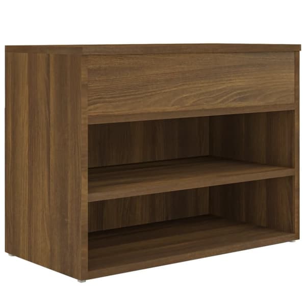 vidaXL skobænk 60x30x45 cm konstrueret træ brun egetræ -  Skoopbevaring