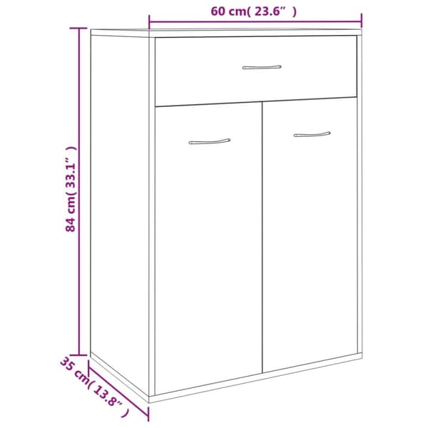 vidaXL Skoskåp betonggrå 60x35x84 cm konstruerat trä -  Skoställ & skohyllor