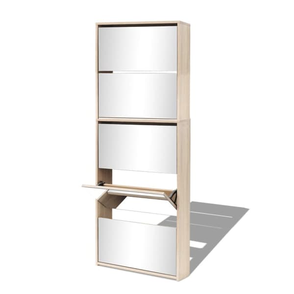 vidaXL Kenkäkaappi peileillä 5 kerrosta Tammenvärinen 63x17x169,5 cm -  Kenkähyllyt & -telineet