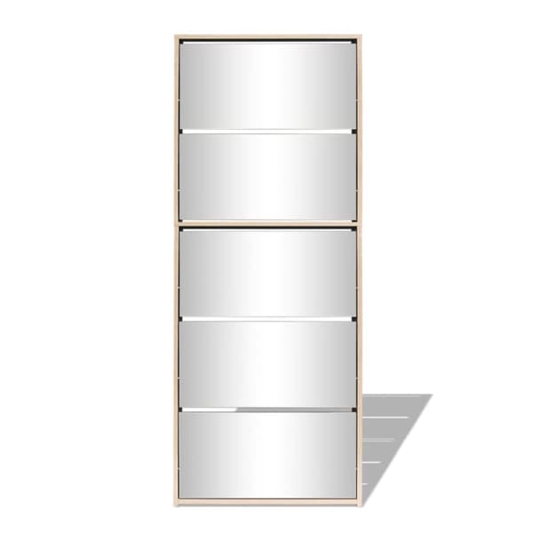 vidaXL Kenkäkaappi peileillä 5 kerrosta Tammenvärinen 63x17x169,5 cm -  Kenkähyllyt & -telineet
