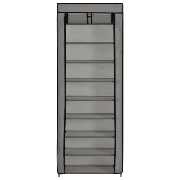 vidaXL skoskab med overtræk 57 x 29 x 162 cm stof grå -  Skoopbevaring