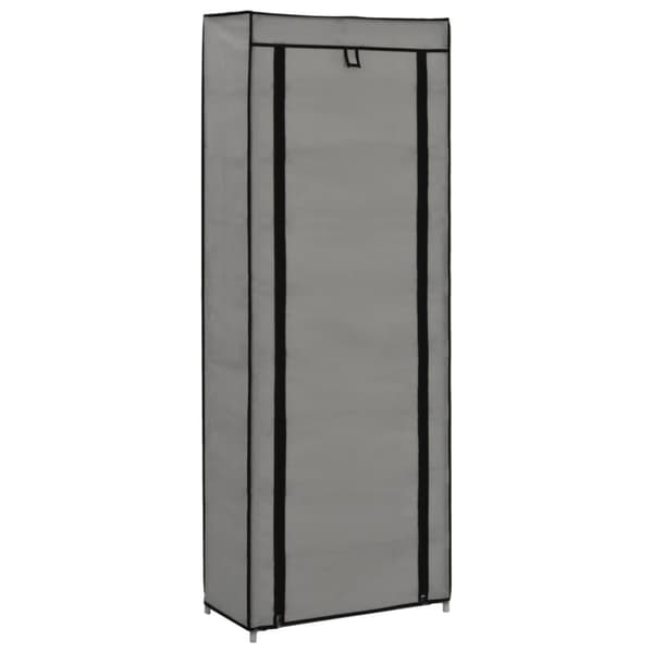 vidaXL skoskab med overtræk 57 x 29 x 162 cm stof grå -  Skoopbevaring
