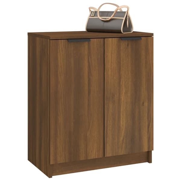 vidaXL skoskab 59x35x70 cm konstrueret træ brun egetræsfarve -  Skoopbevaring